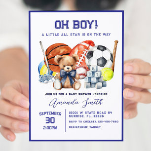 Oh Garçon ALL STAR SPORT Baby shower Invitation