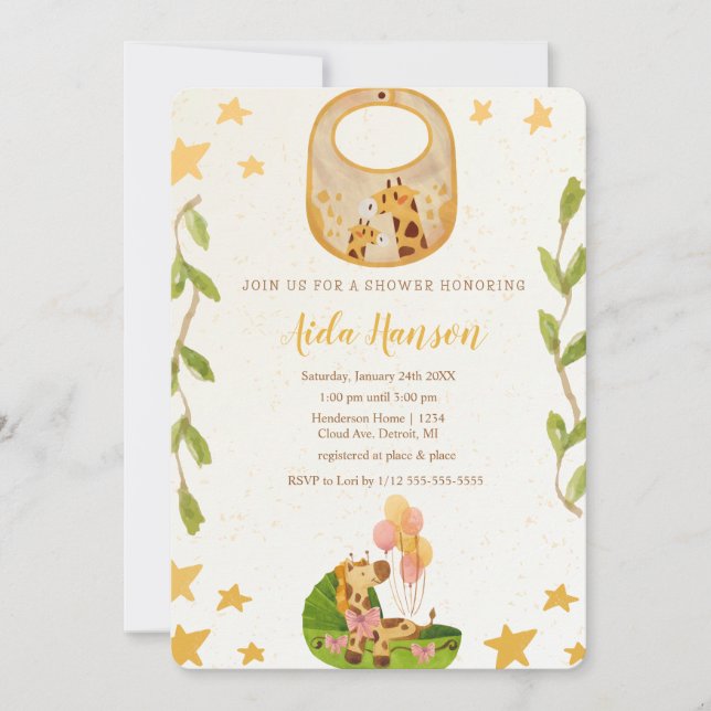 Oh garçon bébé Giraffe Baby shower Invitation (Devant)