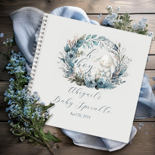 Oh Garçon Bunny Blue Floral Baby Sprinkle Livre d'