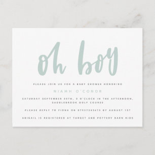 Oh garçon carte de faire-part de baby shower.