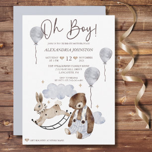 Oh garçon Invitation Baby shower Vintage
