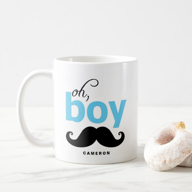 Oh garçon Mustache | Mug de déclaration personnali (Avec donut)