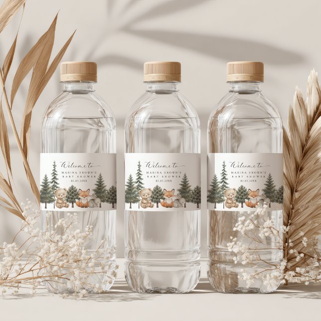 Oh garçon que l'aventure commence autocollant de b (oh boy let the adventure begin water bottle label woodland adventure water bottle wrapper)