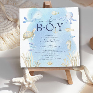Oh Garçon Sous Le Baby shower De La Mer Invitation