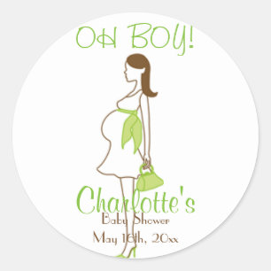OH GARÇON ! Stickers Baby shower Silhouette verte