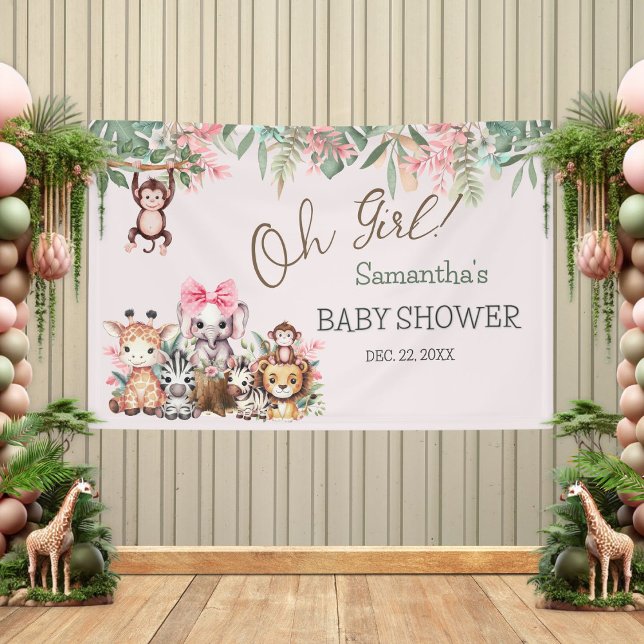 Oh Girl Jungle Safari Baby shower bannière (Créateur téléchargé)