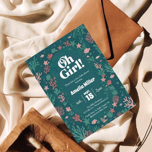 Oh Girl! Under the Sea Baby Shower Invitation (Créateur téléchargé)