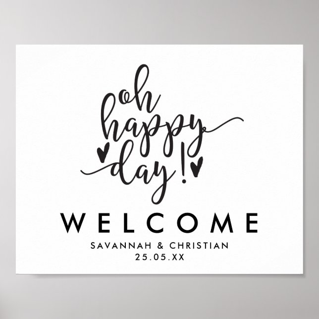Oh Happy Day Script Mariage Welcome Poster (Devant)