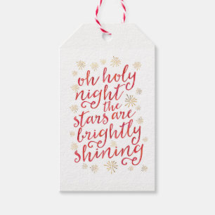 Oh Holy Night aquarelle étiquettes cadeaux de Noël