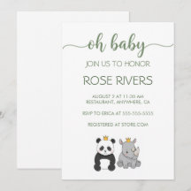 OH INVITATION BÉBÉ AVEC DES ANIMAUX BÉBÉS AVEC UNE