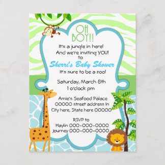 oh invitation de baby shower de poster de animal