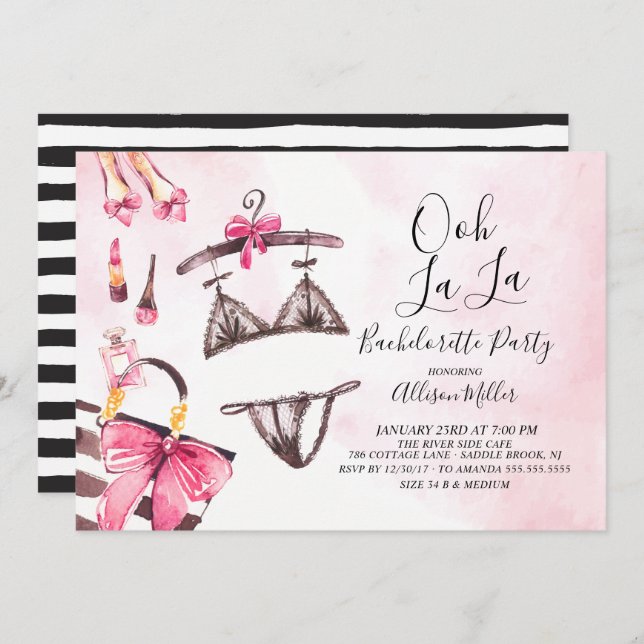 Oh ! invitation de partie de Bachelorette de (Devant / Derrière)