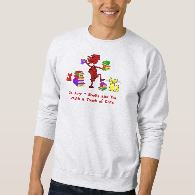 Oh Joy Books and Tea With Cats Sweatshirt (Devant)