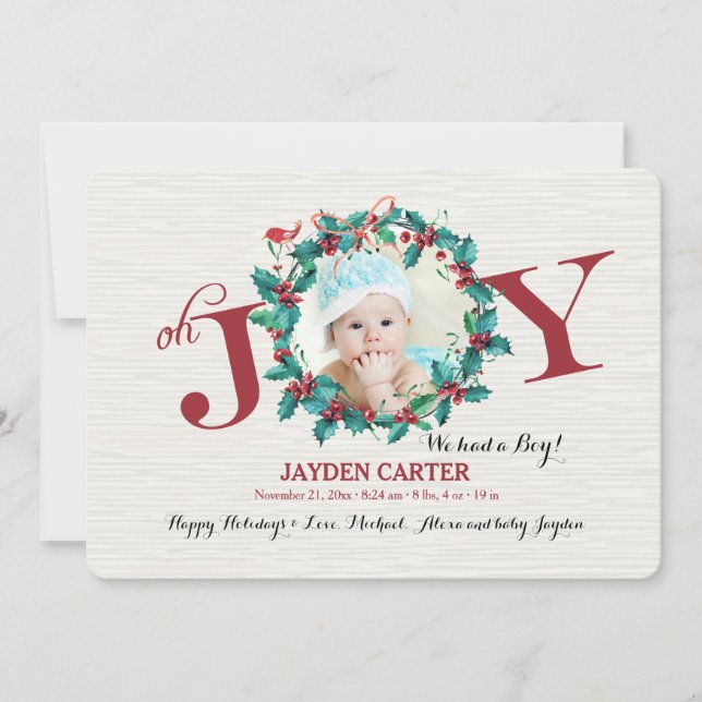 Oh Joy Holiday Photo Faire-part de naissance (Devant)
