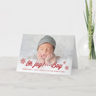 Oh Joy It's A Boy Photo Holiday Faire-part de nais