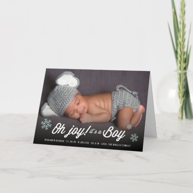 Oh Joy It's A Boy Photo Holiday Faire-part de nais (Devant)