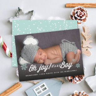 Oh Joy It's A Boy Photo Holiday Faire-part de nais