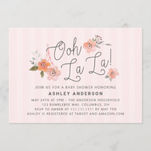 Oh La La French Baby shower Invitation