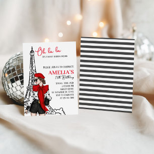 Oh la la Paris Invitation d'anniversaire