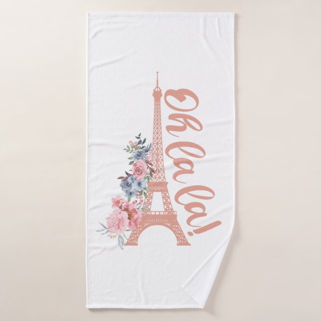 Oh La La - Tour Eiffel Paris France (Serviette de bain)