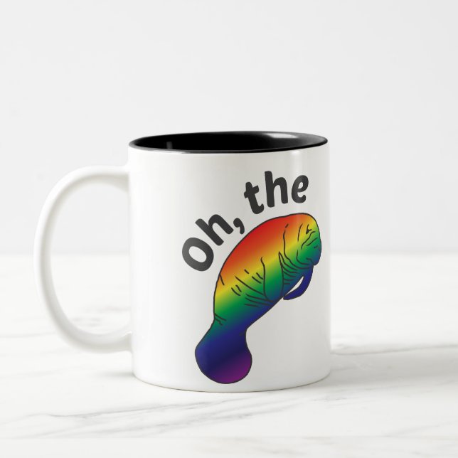 Oh la teinte Manatee Mug à deux tons (Gauche)
