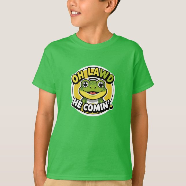 Oh Lawd He Comin’ Funny Frog T-Shirt (Devant)