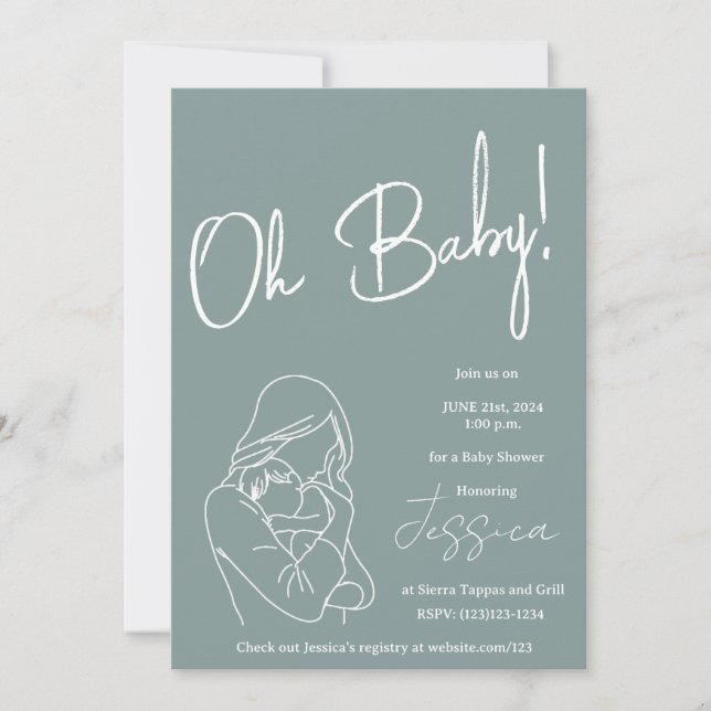 "Oh mon bébé !" Invitation baby shower 2024 (Devant)