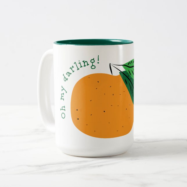 Oh mon chéri Clementine ! Mug à café à deux tons (Devant gauche)