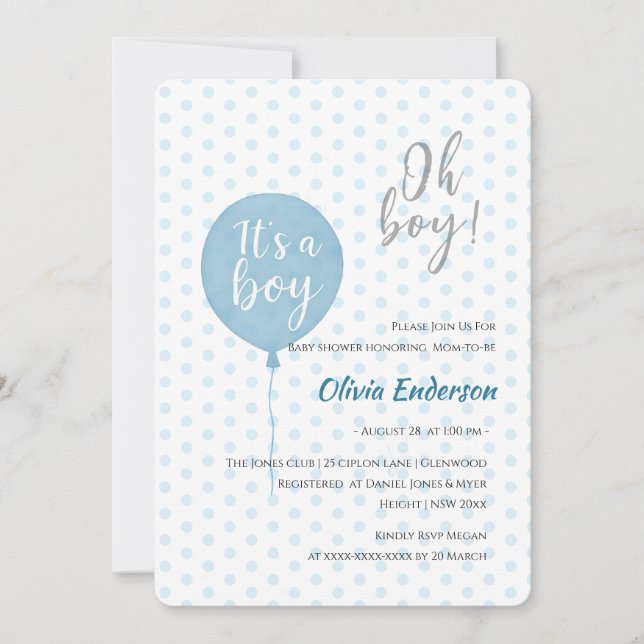 Oh mon dieu! Bébé ballon est attendu Invitation (Devant)