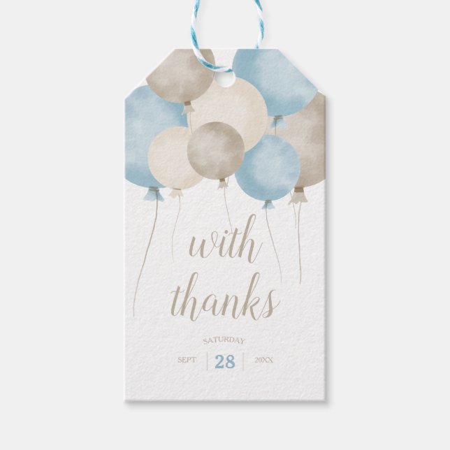 Oh mon Dieu ! Étiquettes cadeaux Baby shower aquar (Devant)