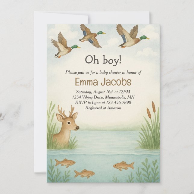 Oh mon Dieu ! Invitation au Baby shower de la faun (Devant)