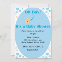 Oh mon garçon c'est une invitation Baby shower