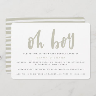 Oh mon garçon, invitation à la fête baby shower (s