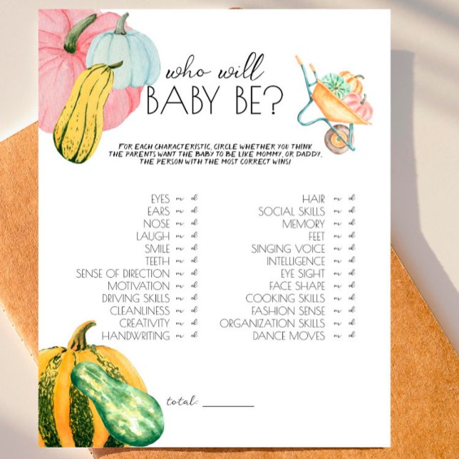 Oh Mon Gourd ! - Baby shower Qui Sera Baby ? Jeu (Créateur téléchargé)