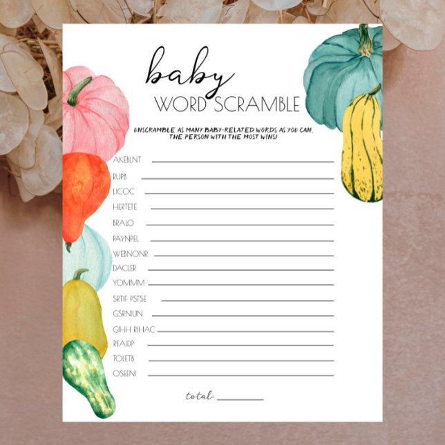 Oh Mon Gourd ! - Jeu Baby shower Word Scramble (Créateur téléchargé)