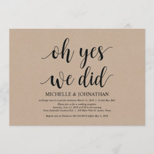 oh oui, nous l'avons fait, carte d'invitation de f
