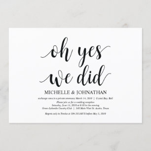 oh oui, nous l'avons fait, carte d'invitation de m