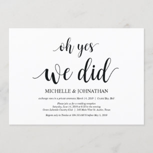 oh oui, nous l'avons fait, cartes d'invitation de 