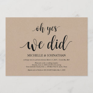 oh oui, nous l'avons fait, cartes d'invitation pou