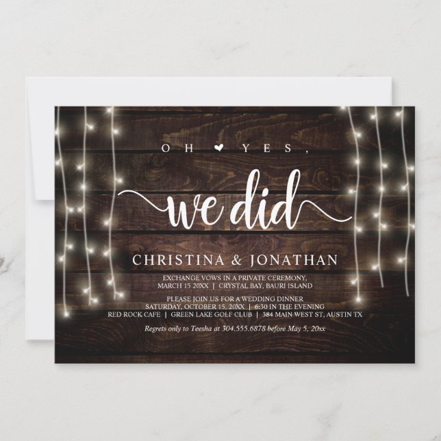 Oh oui, nous l'avons fait, Invitation de Fête de F (Devant)