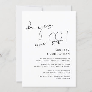 Oh oui, nous l'avons fait, Invitation de mariage e