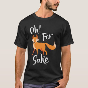 oh pour le T-shirt de noir de saké de renard