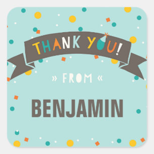 Oh Quel Amusant Confetti Sticker Merci d'Anniversa