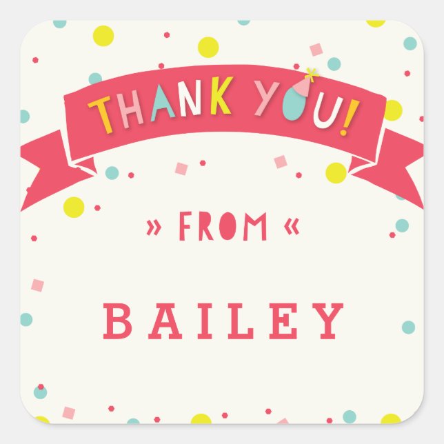 Oh Quel Amusant Confetti Sticker Merci d'Anniversa (Devant)