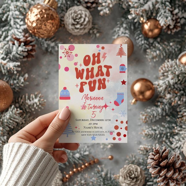 Oh Quel Amusant Noël Anniversaire Fête Invitation (Créateur téléchargé)
