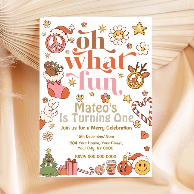 Oh Quel Amusement Premier Anniversaire Invitation  (Créateur téléchargé)