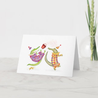 Oh quel cirque! carte de clowns crocodiles
