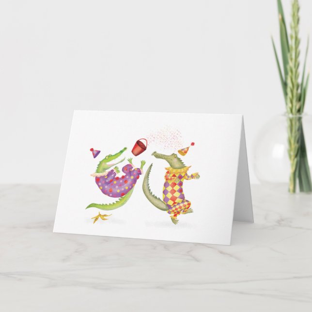 Oh quel cirque! carte de clowns crocodiles (Devant)