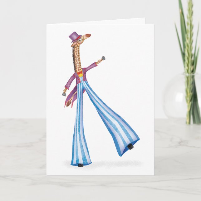 Oh quel cirque ! girafe sur échasses carte (Devant)
