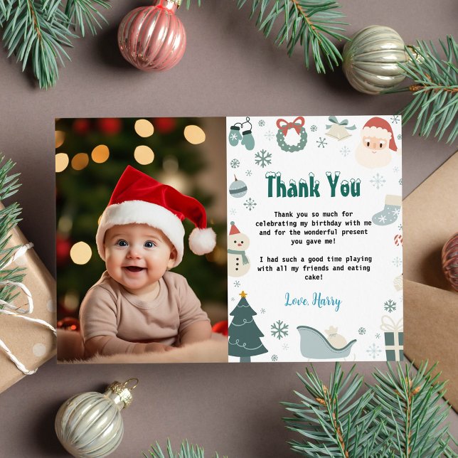 Oh Quel plaisir Photo de Noël d'anniversaire Merci (Créateur téléchargé)